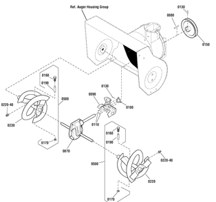 Auger Drive Group Diagram and Parts List for 1696155-01-924MD 2014 Briggs and Stratton Snow Blower